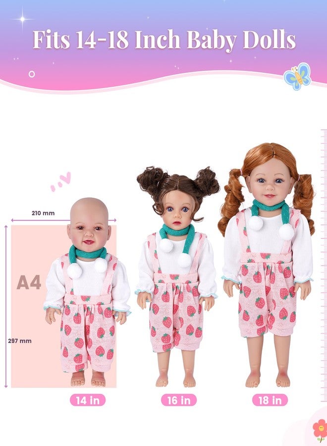BABESIDE 6 Sets of Baby Doll Clothes for 14-18 Inch Dolls, Bitty Babydolls Clothes and Dolls Dress with Baby Doll Accessories for Kids Pretend Play Toys - Image 3